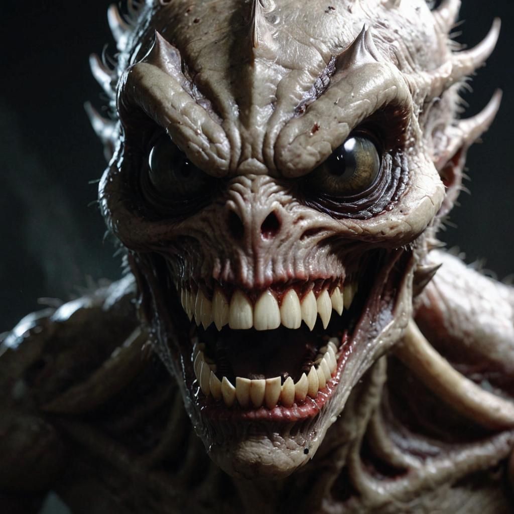 Terrifying Demon Monster Charges in Ominous Horror Artwork