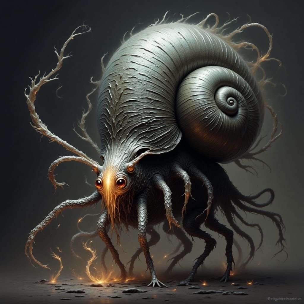 Da Vinci's Magma Wisp Creatures in Obsidian Shell