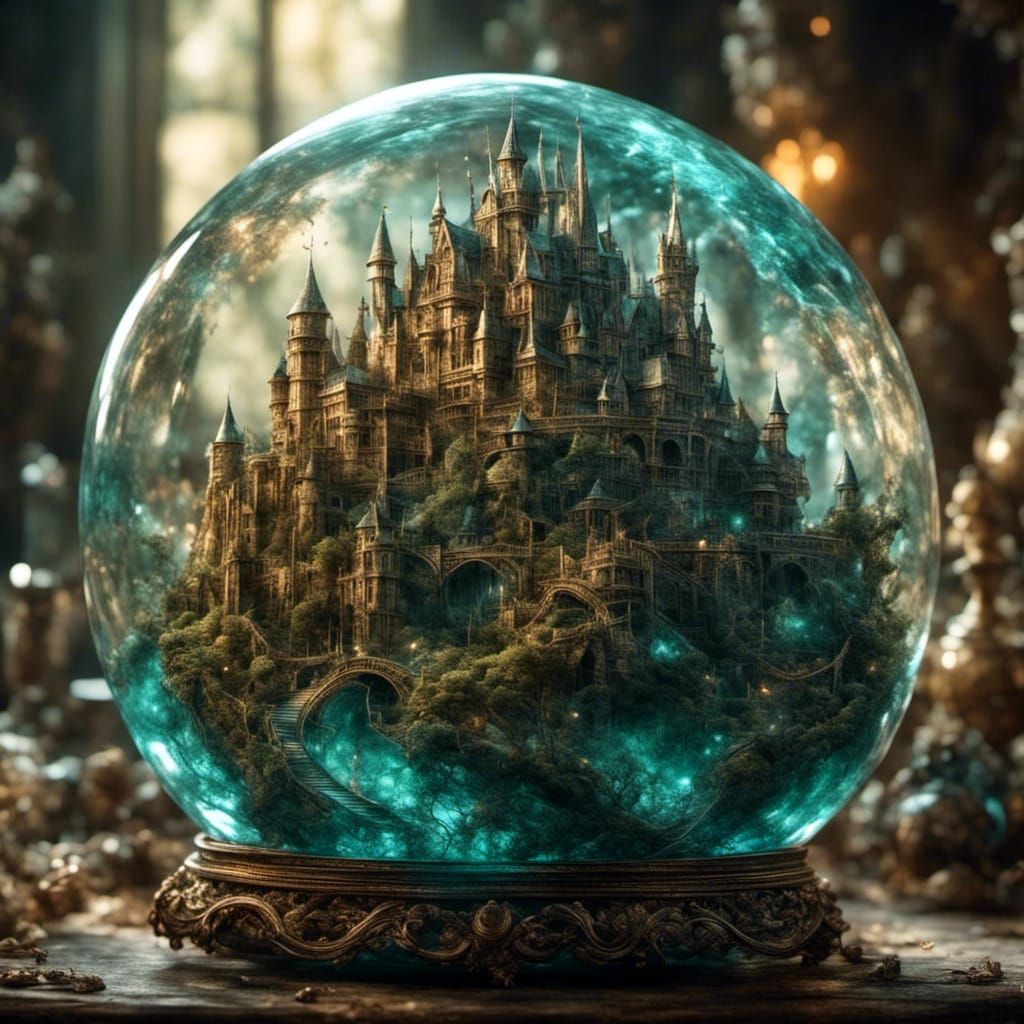 Fantasy Castle Inside Glass Sphere