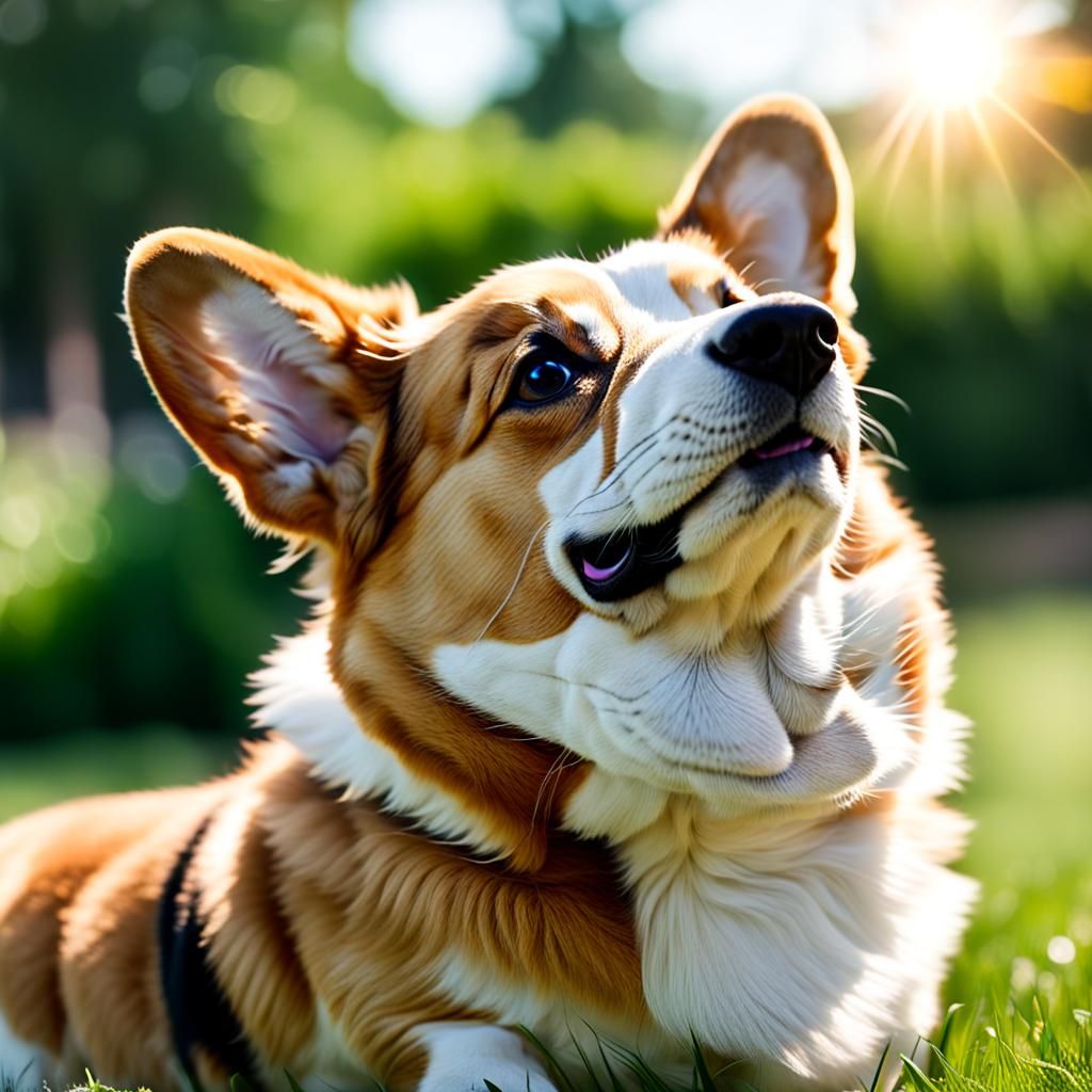 Tired Corgi in Summer Heat: Professional Photography