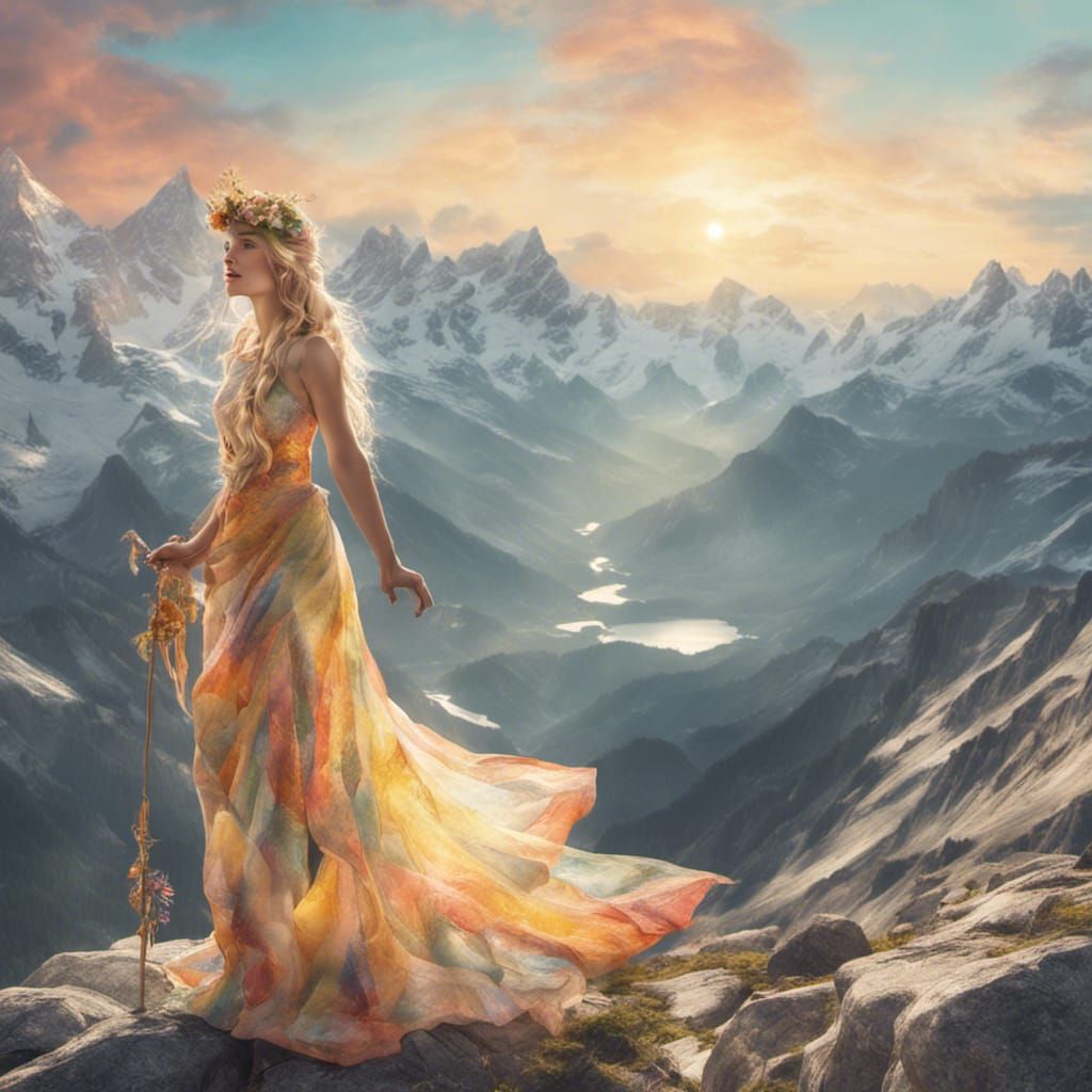 Enchanting Alpine Fairy in Glacial Serenity