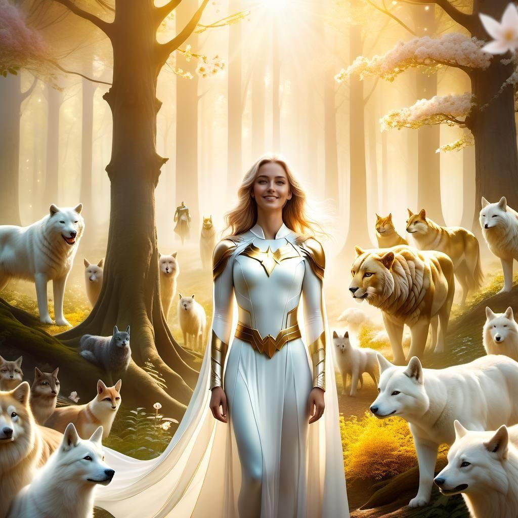 Dreamlike Superhero in Mystical Forest Concept Art