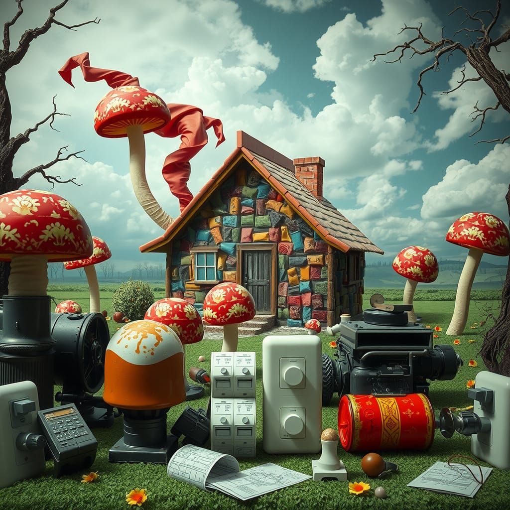 Eerie Hyperreal Sculpture in Whimsical Dystopian Style