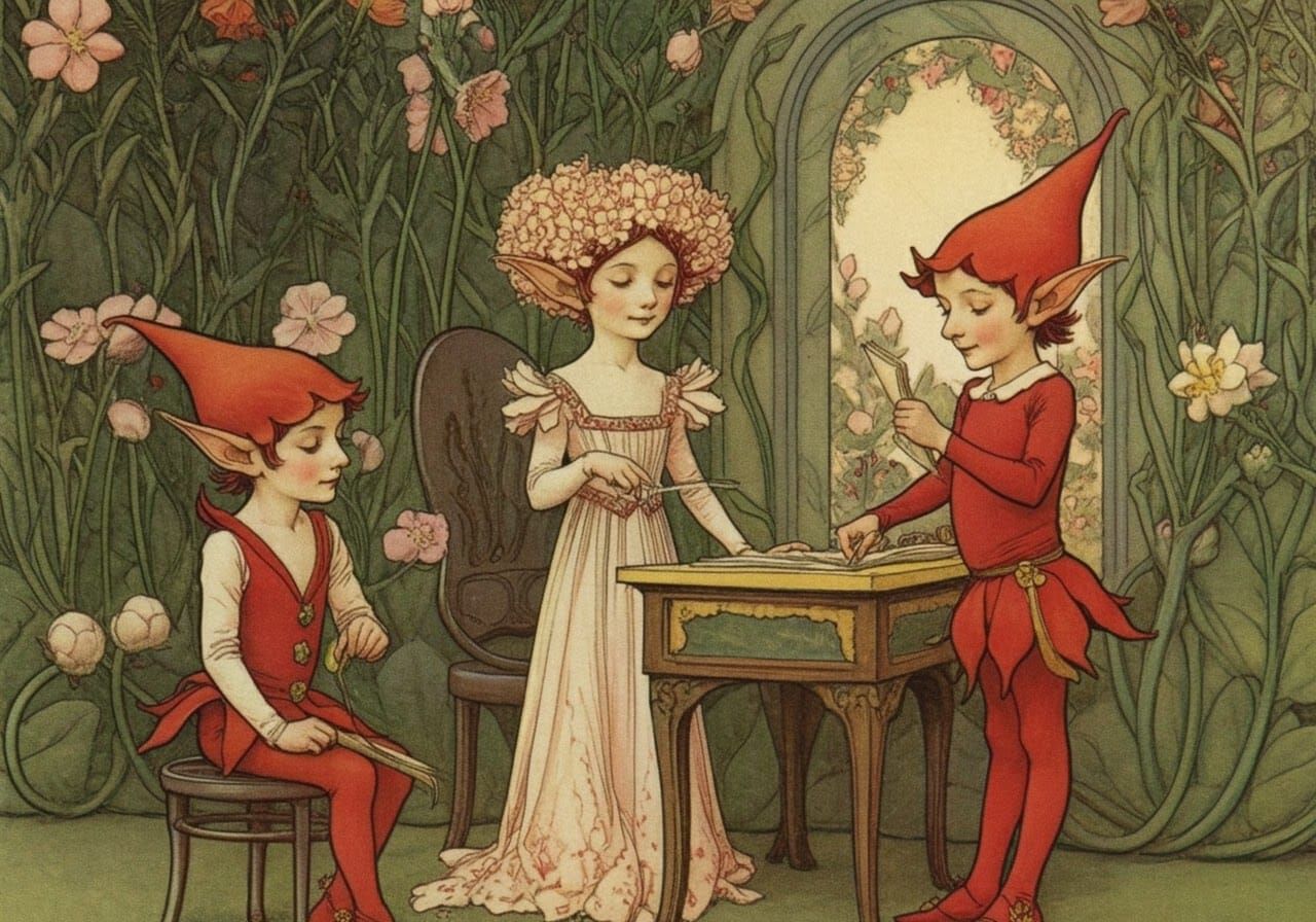 Flower Elf Fashion Designer in Fairy Art Style