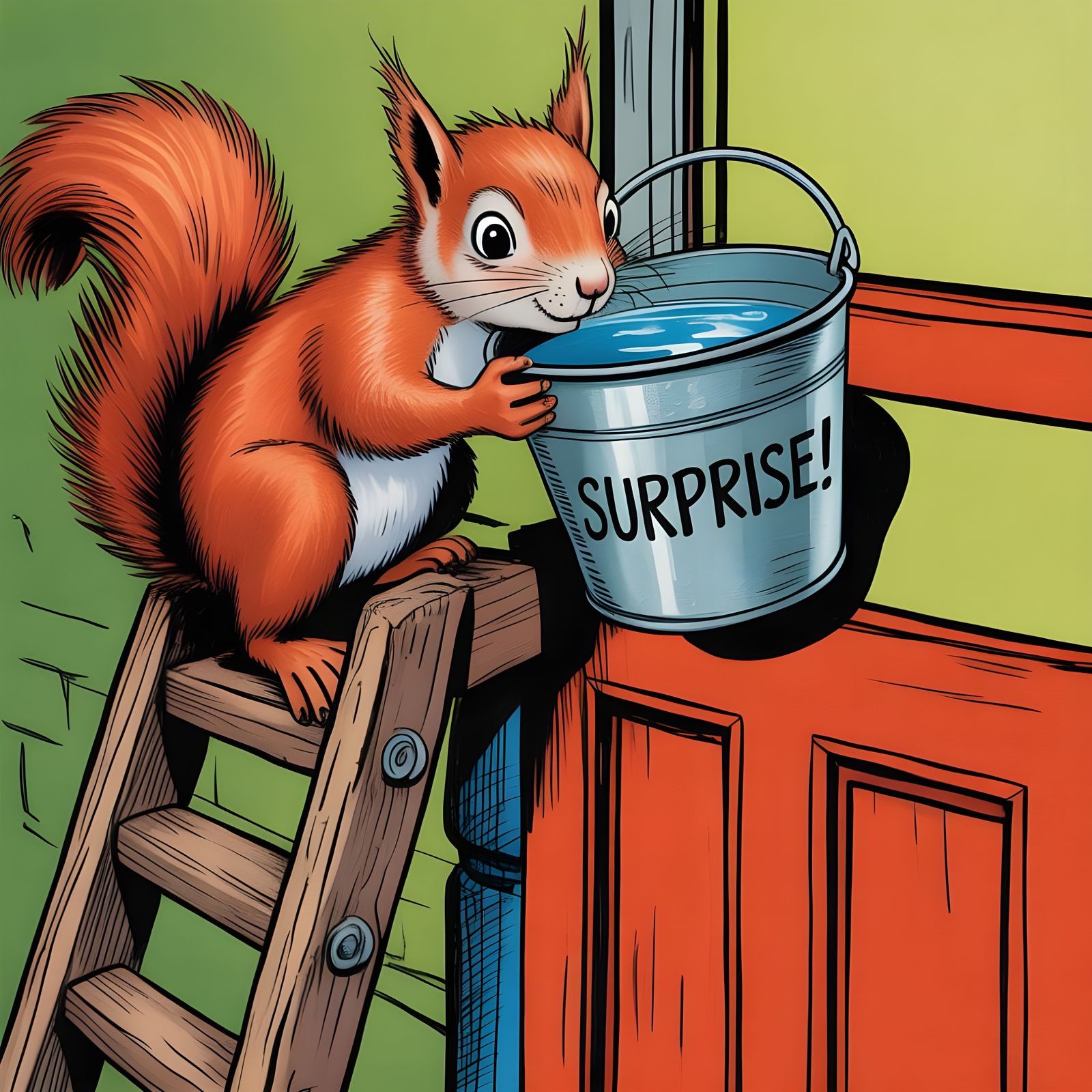 Squirrel's Surprise: Comic Book Illustration