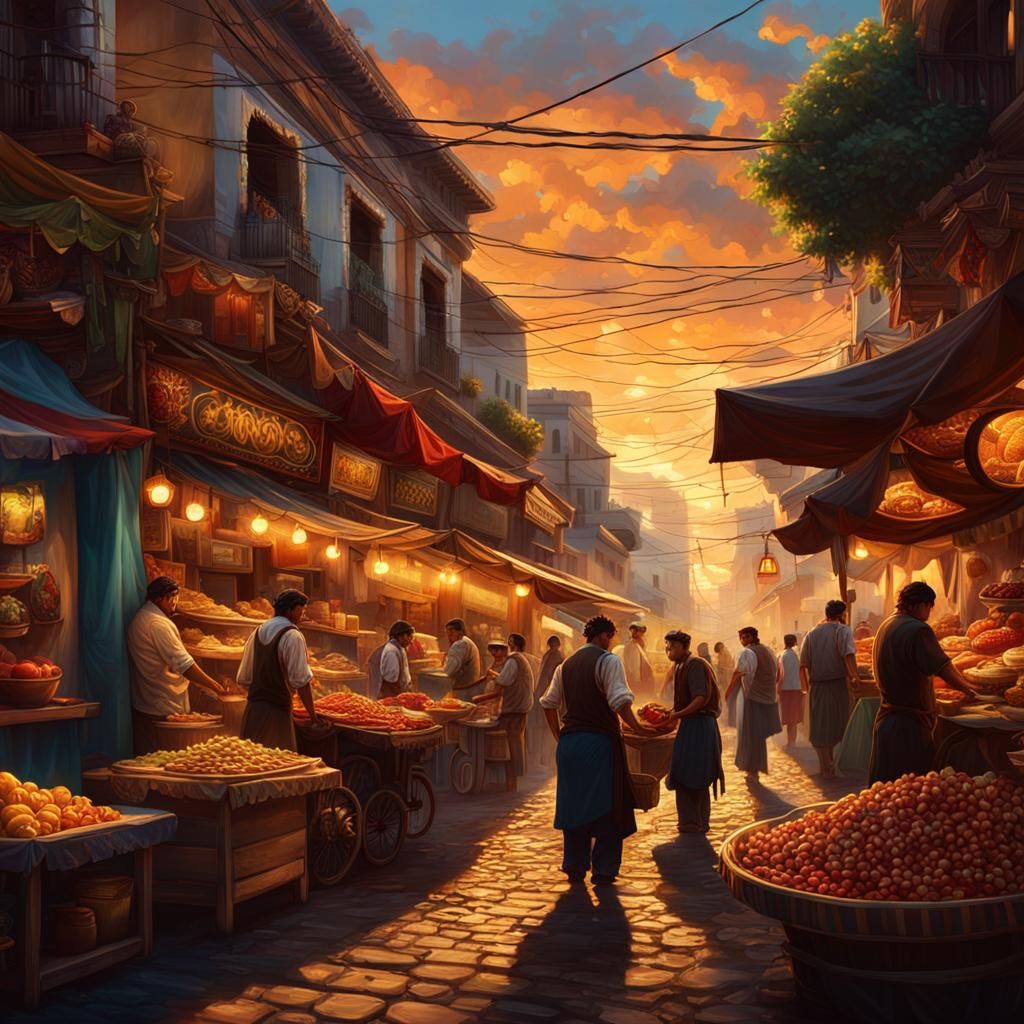 Mexican Street Food in Dark Fantasy Style