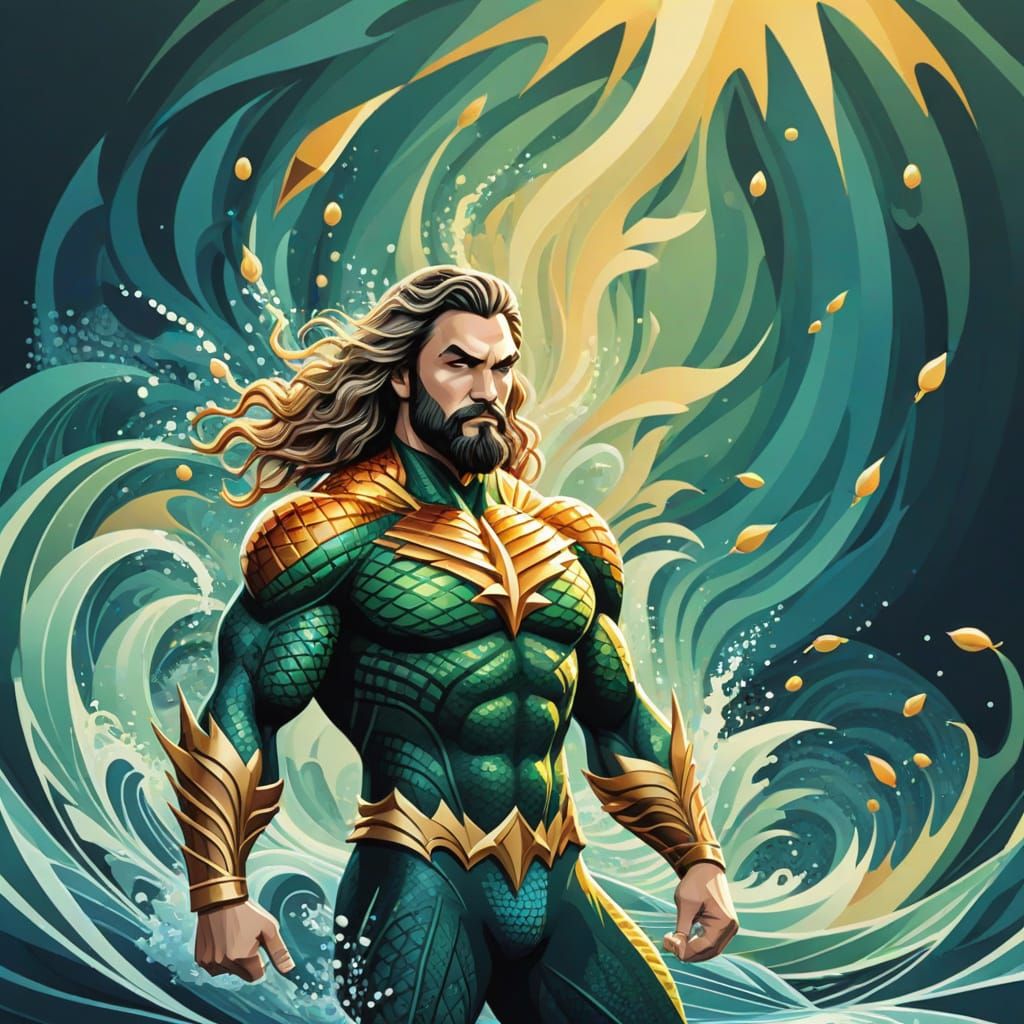 Abstract Fractal Aquaman with Zentangle Details