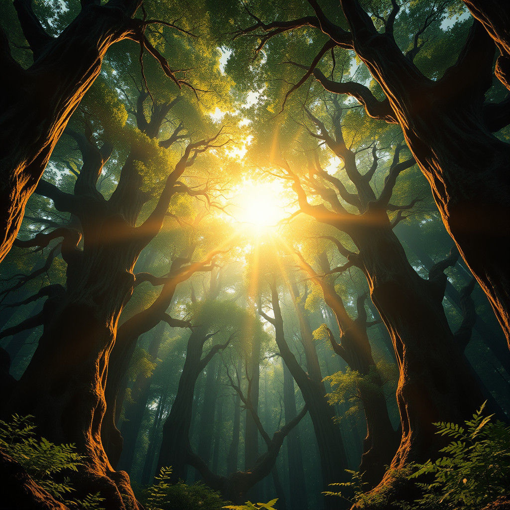 Mystical Forest Landscape in Matte Painting Style