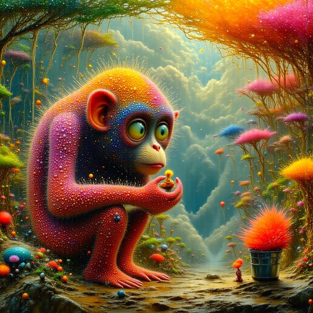 Vibrant Jungle Whimsy in Surreal Hyperrealism