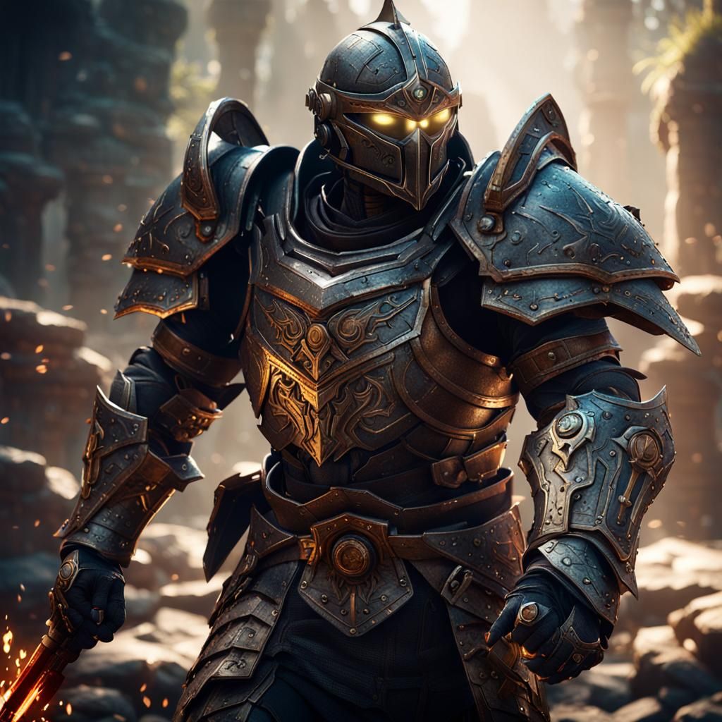 Detailed Armor in 3D Game Cinematic Style