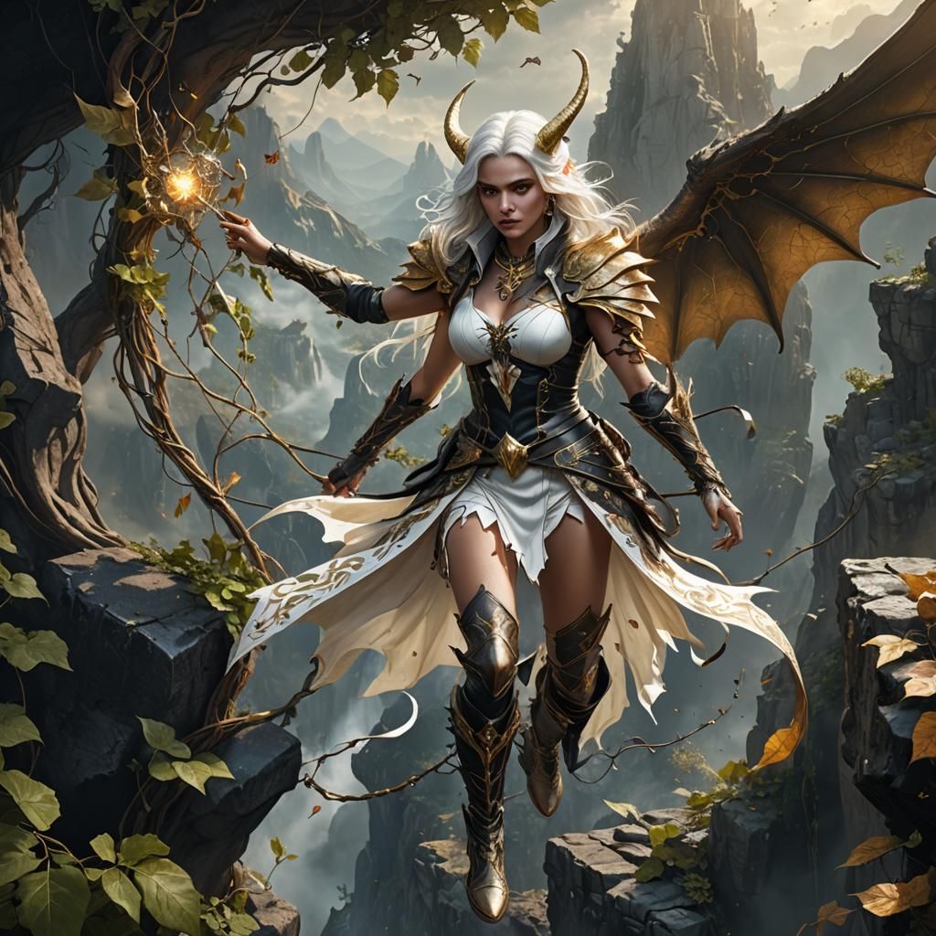 Sorceress Over Abyss: Fantasy Concept Art