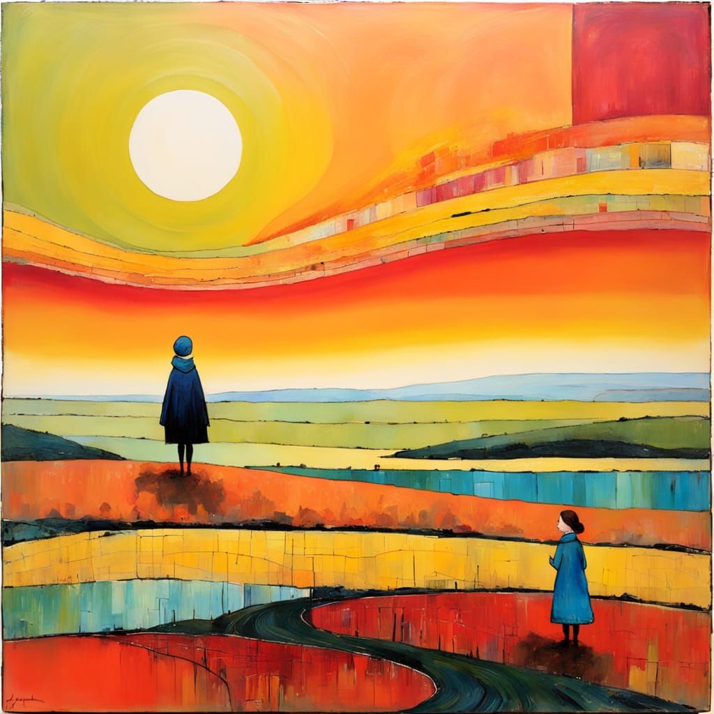 Encaustic Painting: Textured, Primitive, Naive Style