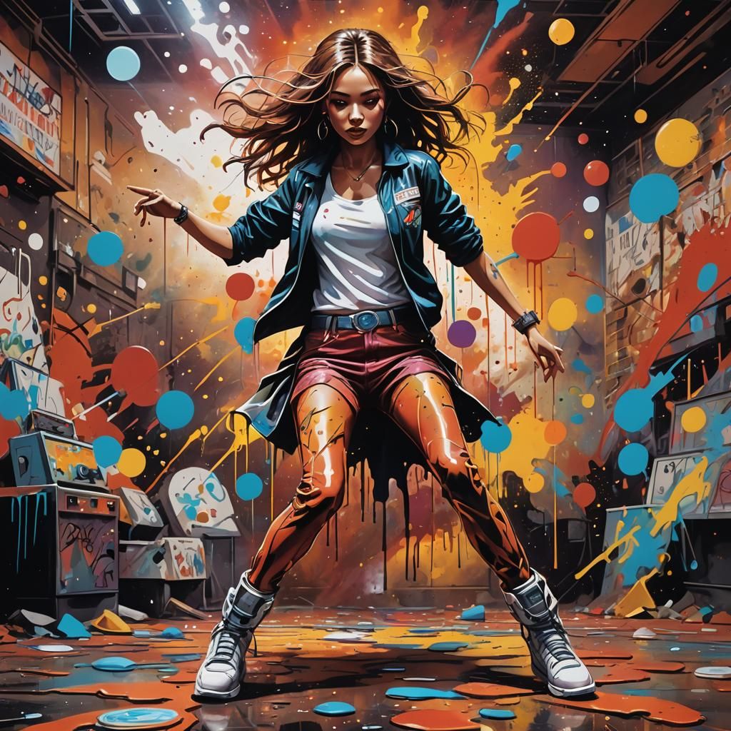 Martian Nightclub Graffiti Art Dance Scene