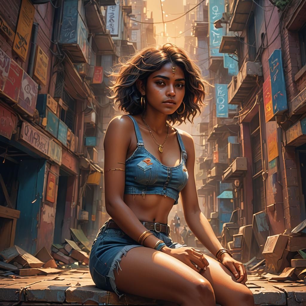 Fantasy Art of Indian Girl in Dreamlike Setting