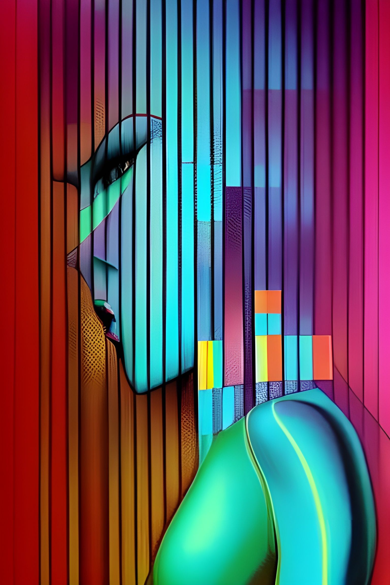 Retro-Futuristic Girl in Pastel Colors