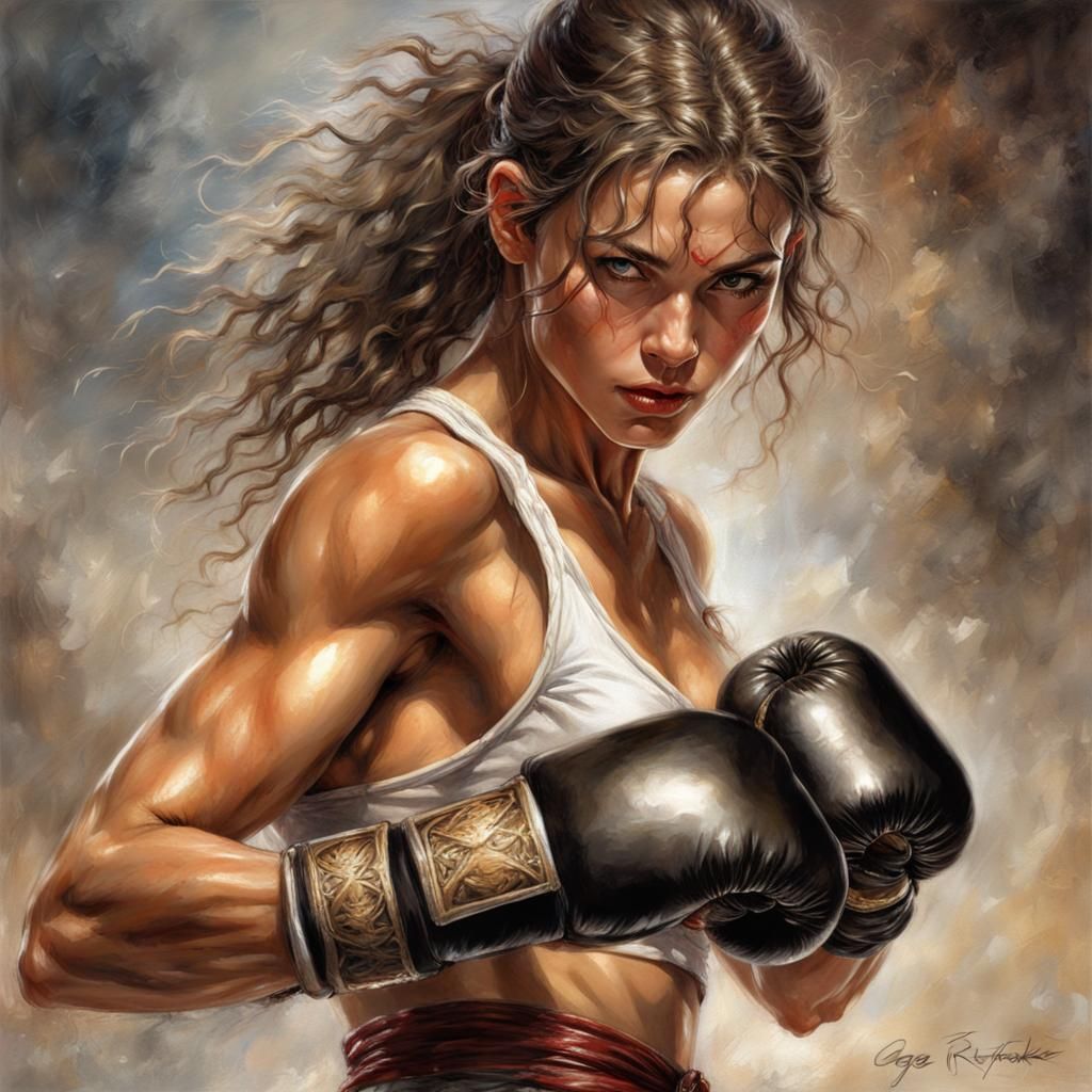 A proud French boxing fighter in the ring