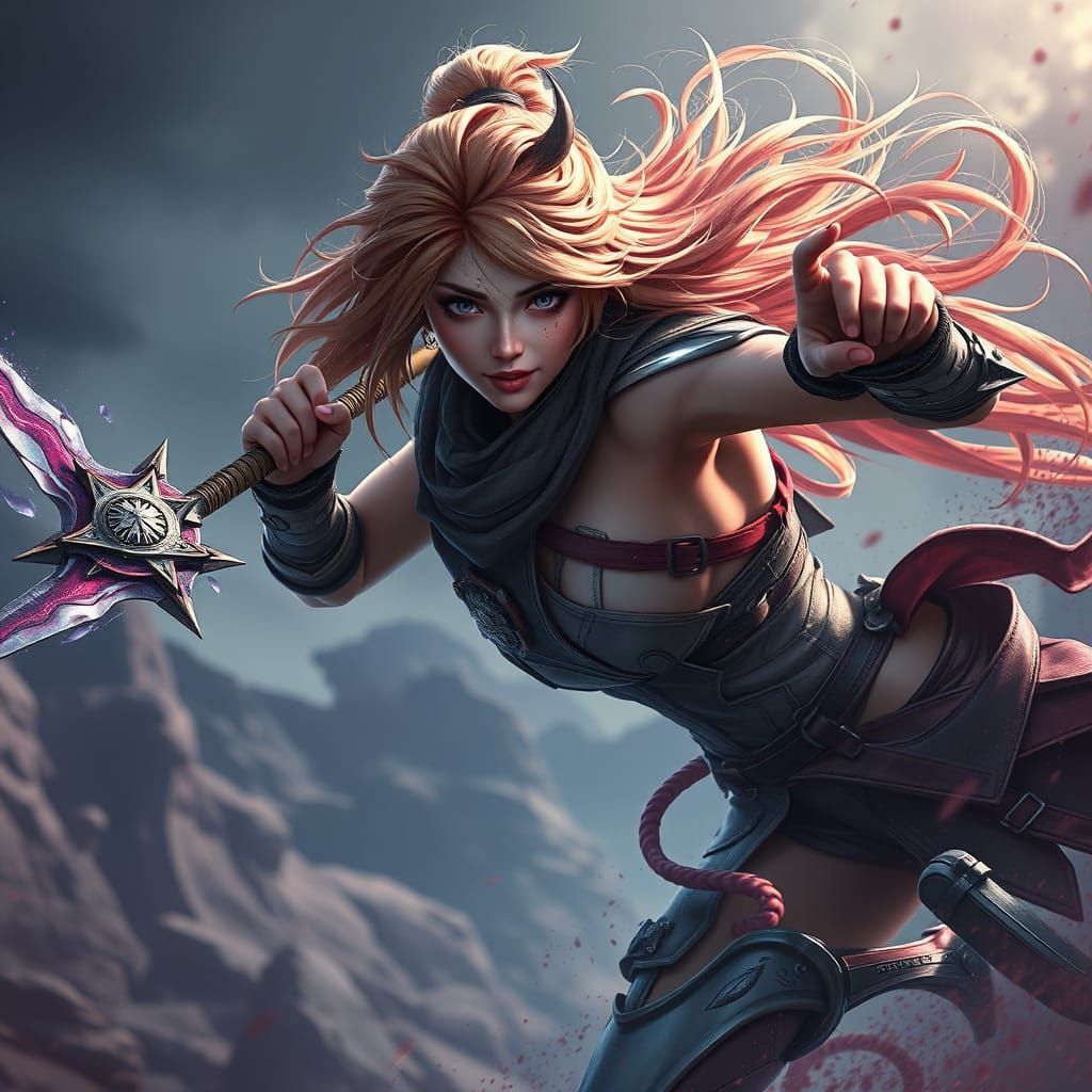 Epic Fantasy Warrior in Vibrant Splendor