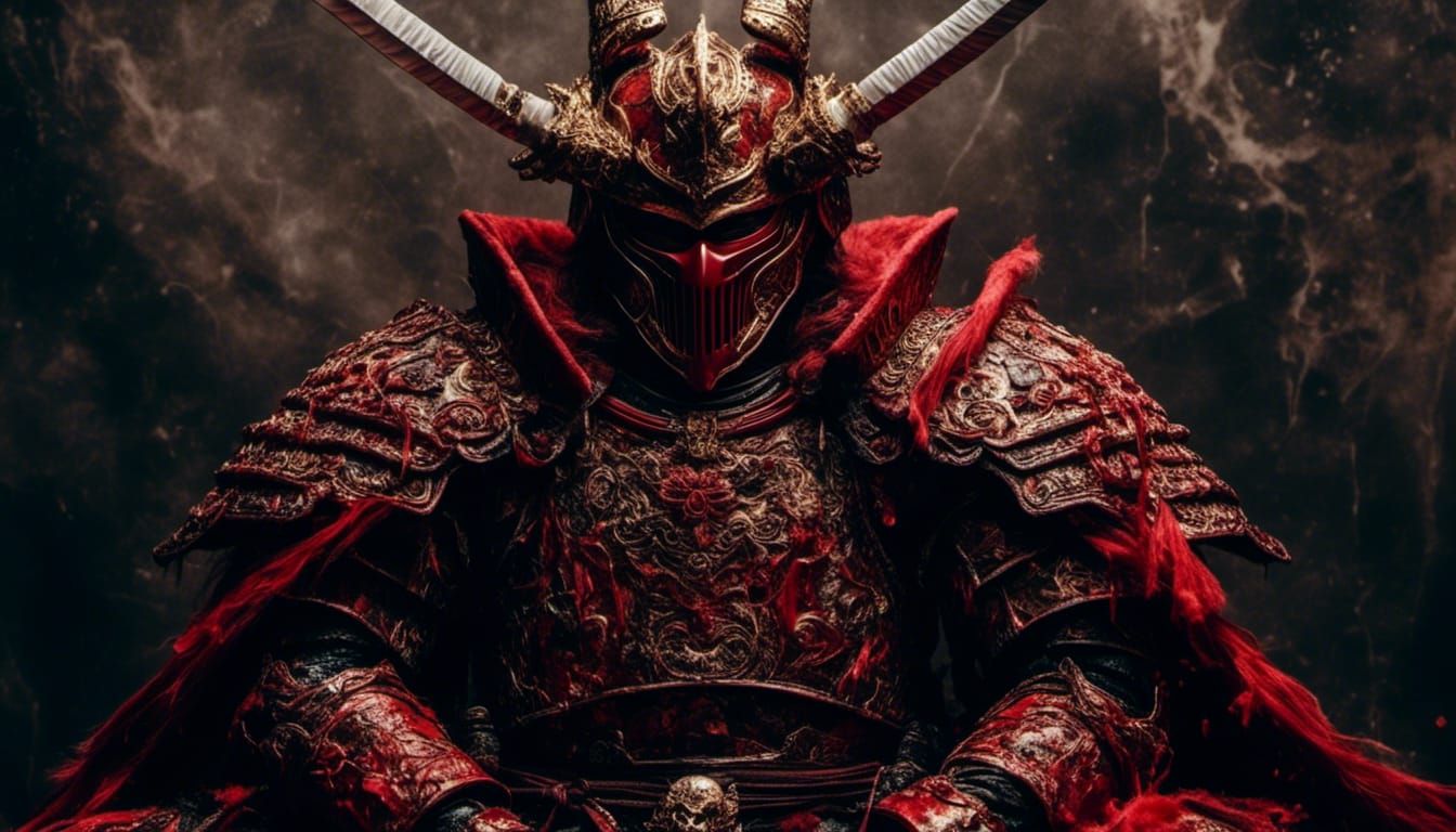 Samurai in Macabre Bone Armor