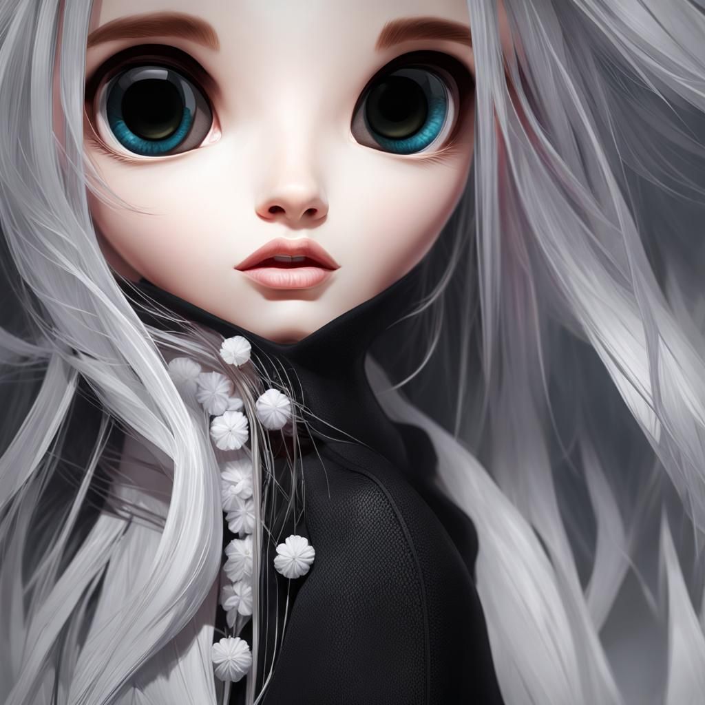 Pretty Girl Portrait in Detailed Digital Art Style