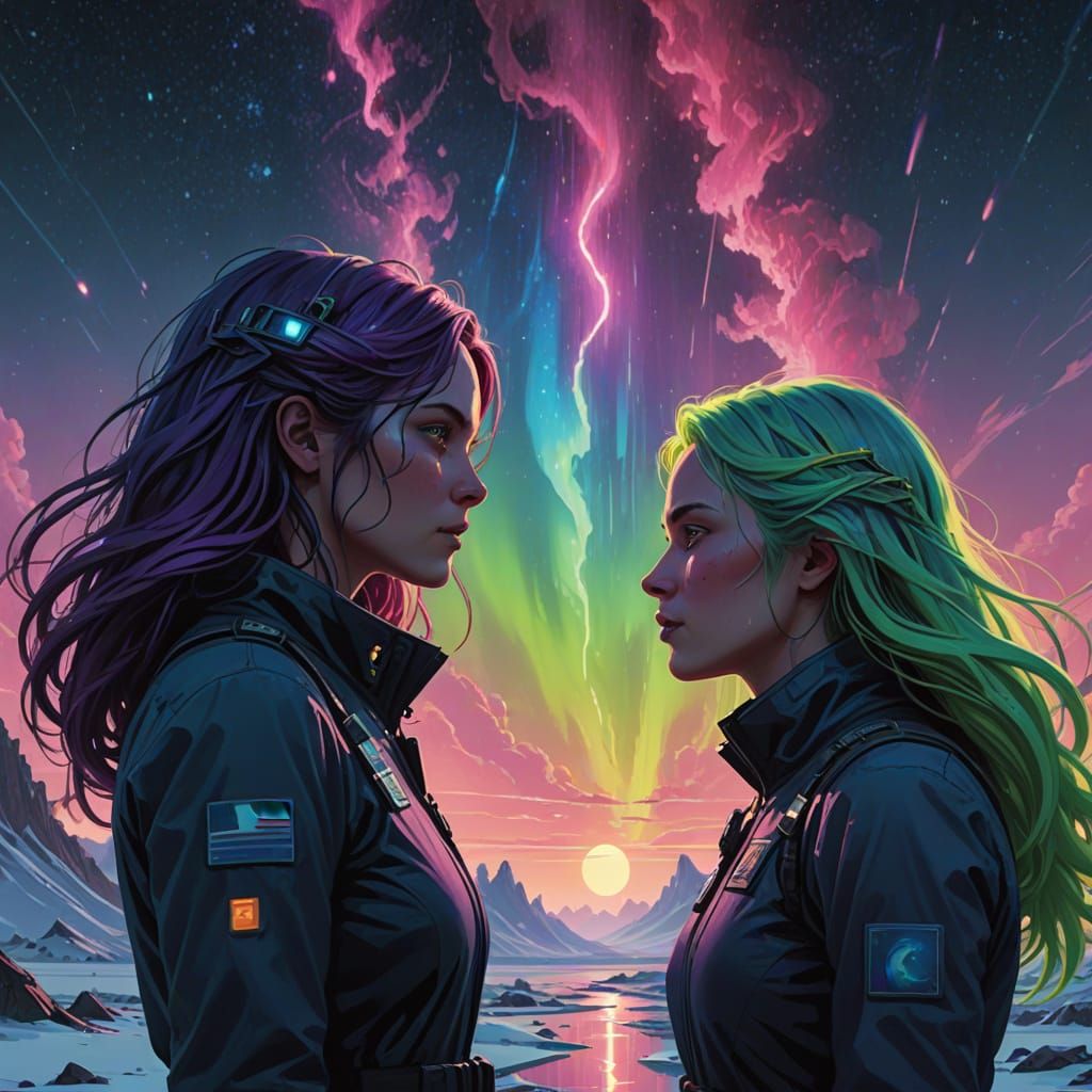 Galactic Goddesses in Cosmic Embrace