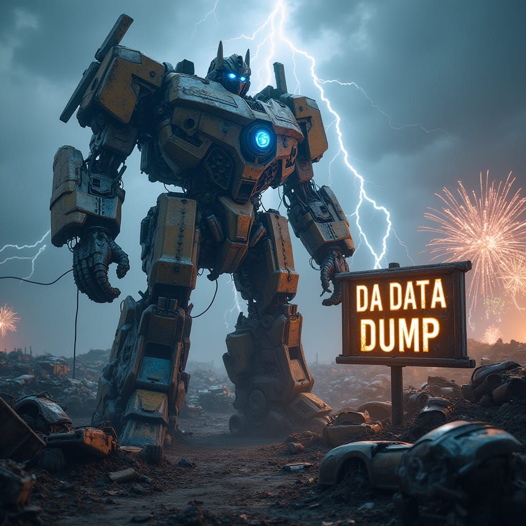 Ancient Transformer Crushes Cars in Scrap Yard Storm