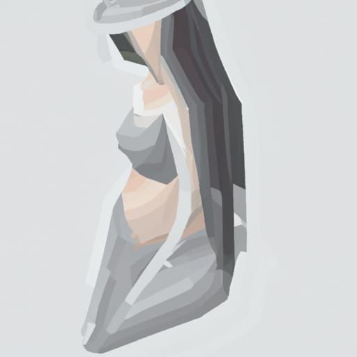 Lady in Minimalist Anime Style with Dramatic Contrast