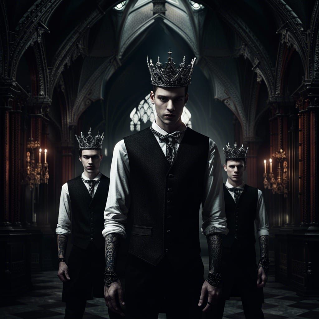 Gothic Vampire Twins in Noir Style