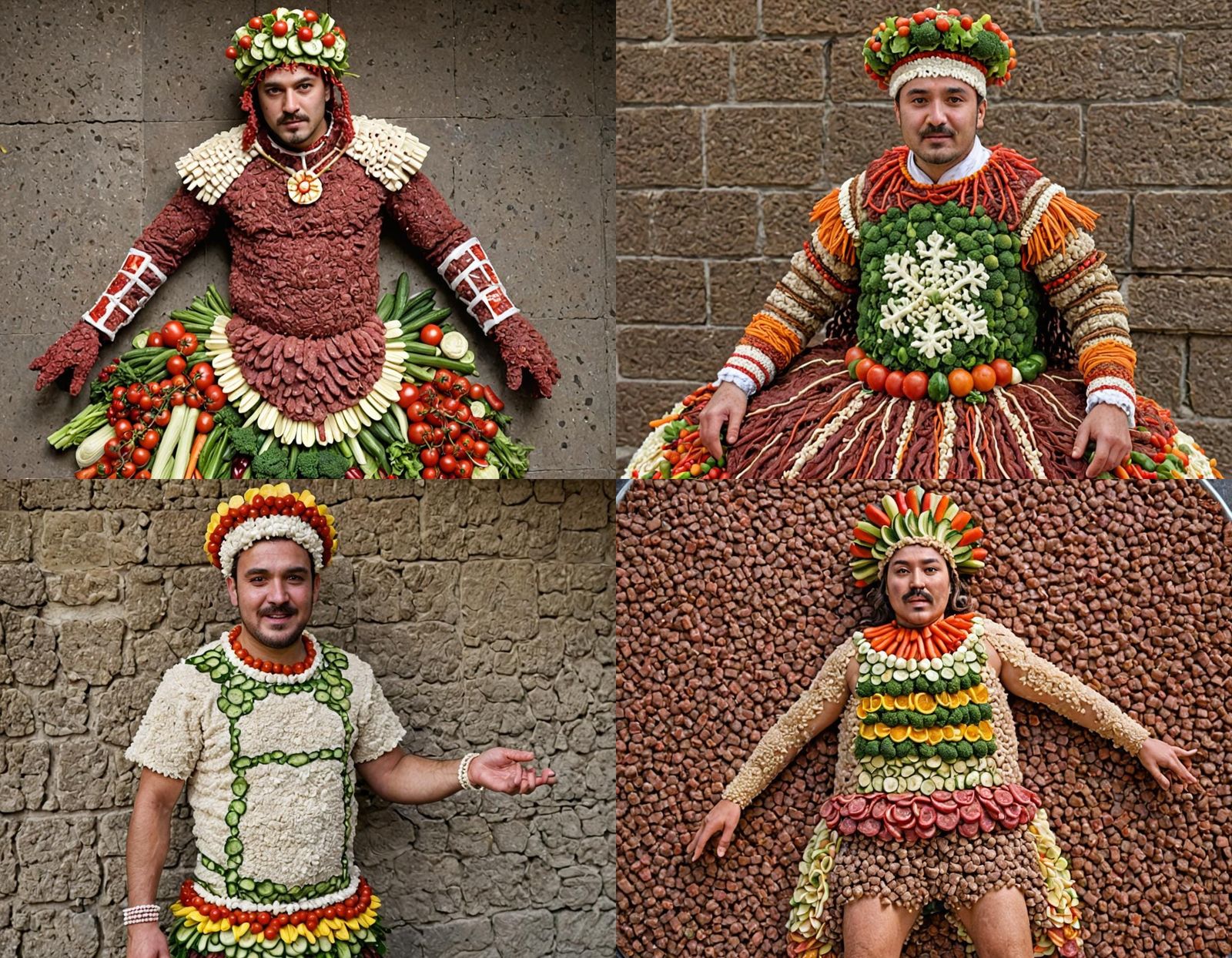 Elaborate Costume of Meat and Vegetables