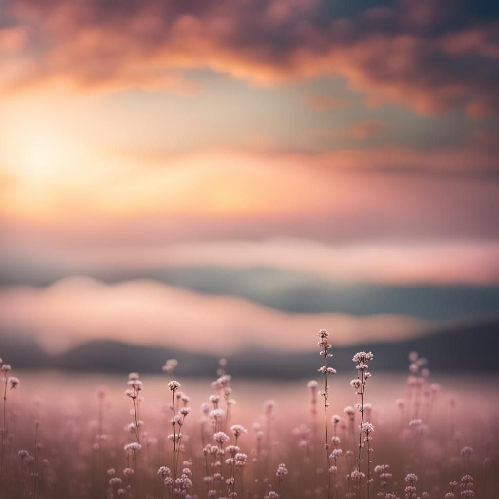 Dreamy Sky Landscape with Bokeh