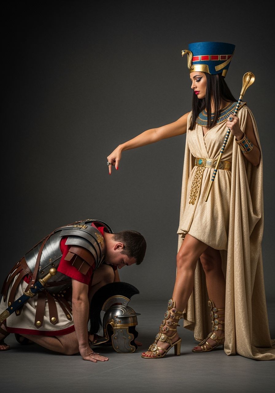 Queen of Egypt with Roman Soldier, Professional Photography