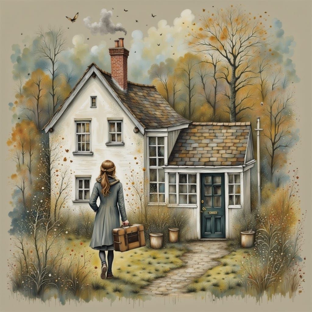 Charming Cottage Scene by Sally Swannell Style