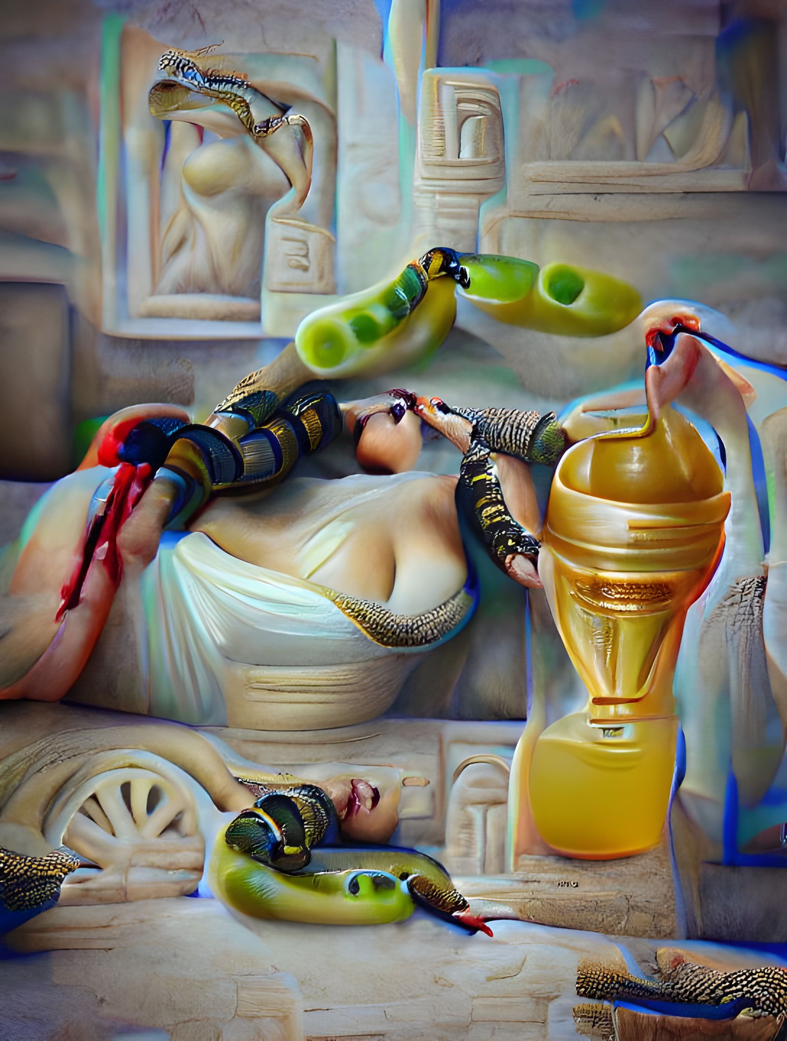 Cleopatra's Suicide: Renaissance Oil Painting