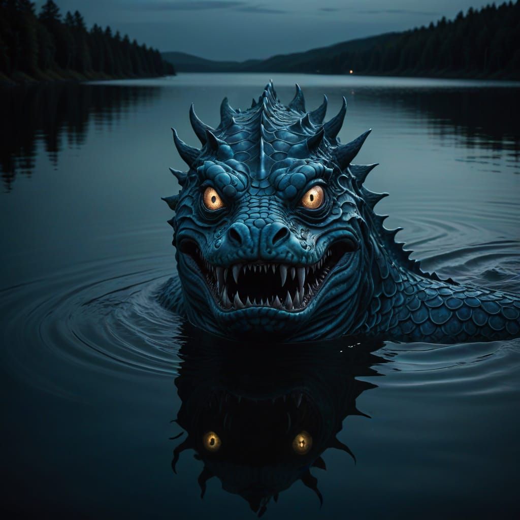 Great Monster of Storsjon in Surreal Dark Fantasy