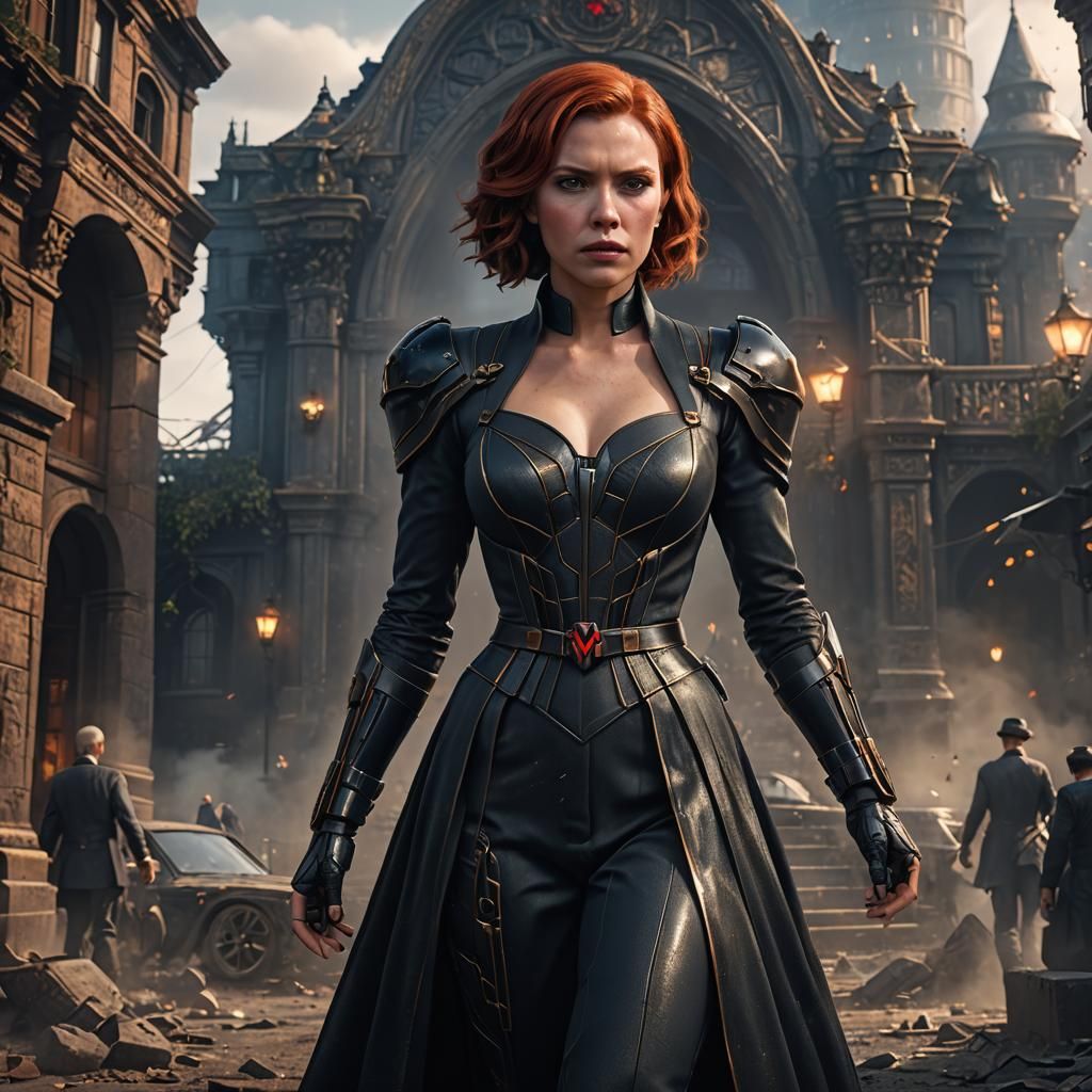 Black Widow Undercover in Night Formal Dress