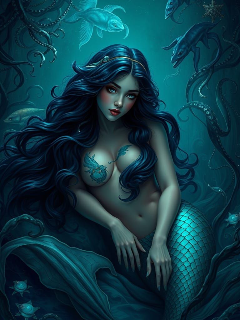 Enchanted Mermaid in a Dreamlike Underwater Realm