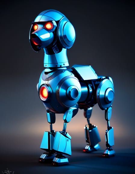 Steampunk Robotic Cavapoo in Sci-Fi Fantasy World