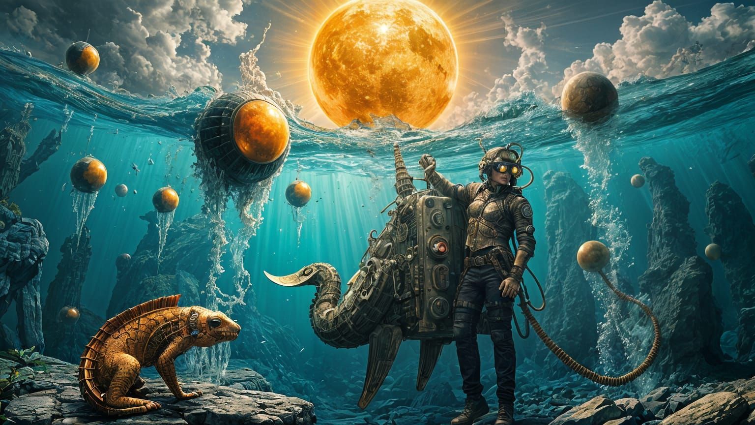 Ethereal Cityscape Unveils Future's Secrets in Steampunk Spl...