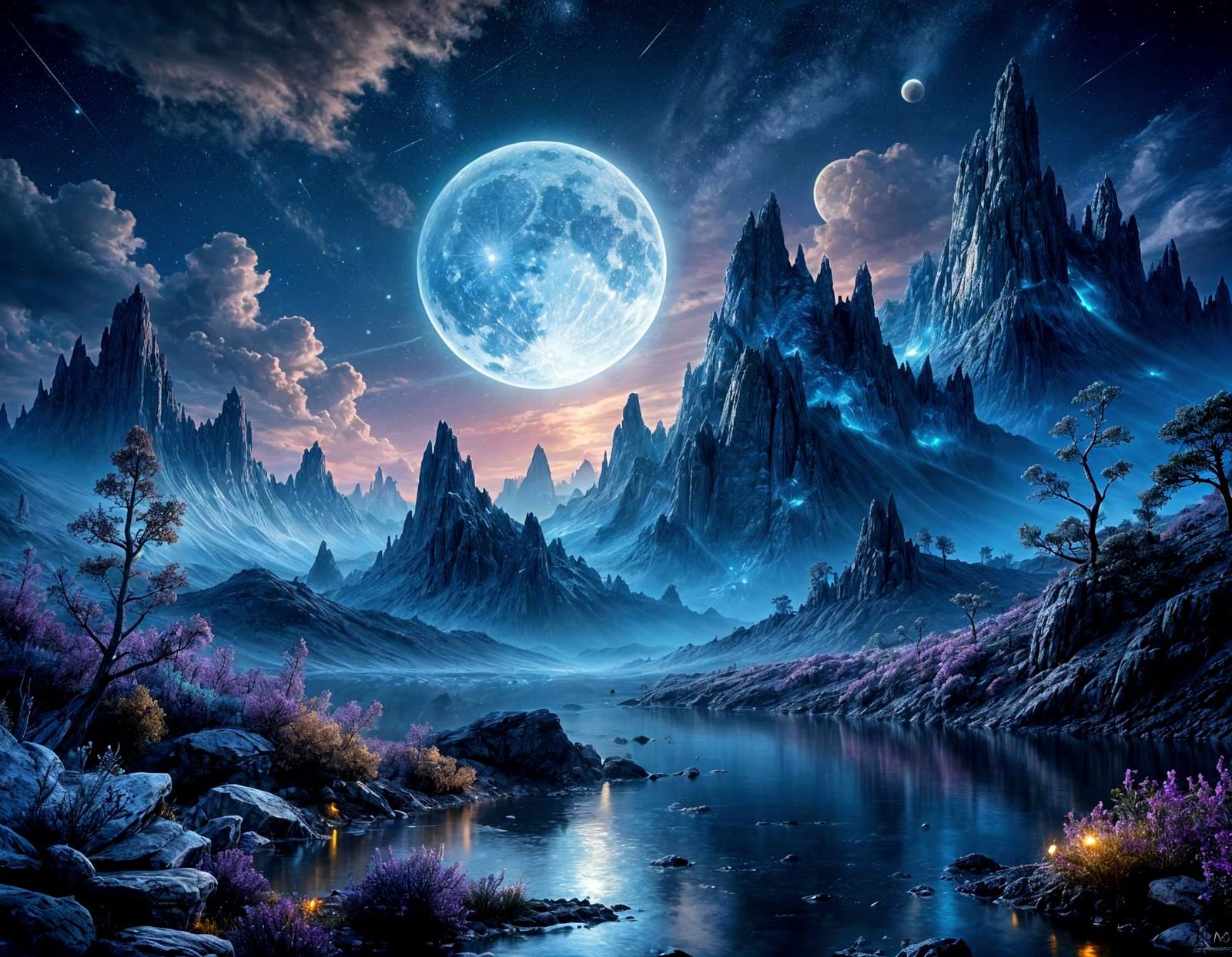 Surreal Moonlit Fantasy Realm