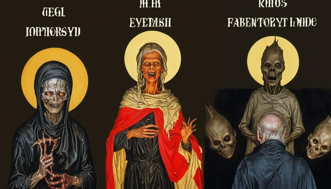 Grotesque Figure Extracting Pain in Dark Fantasy Style