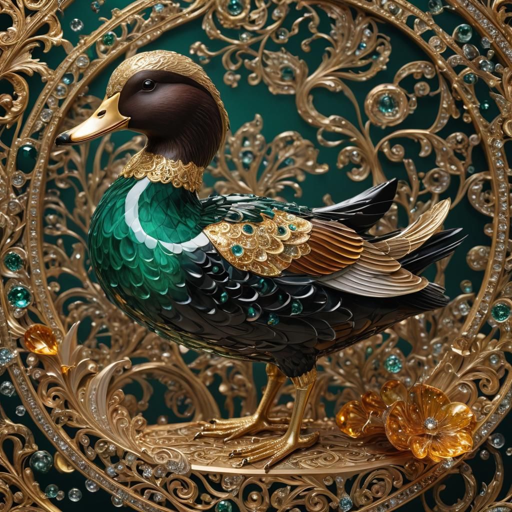 Venetian Shelduck Carving in 3D with Crystals