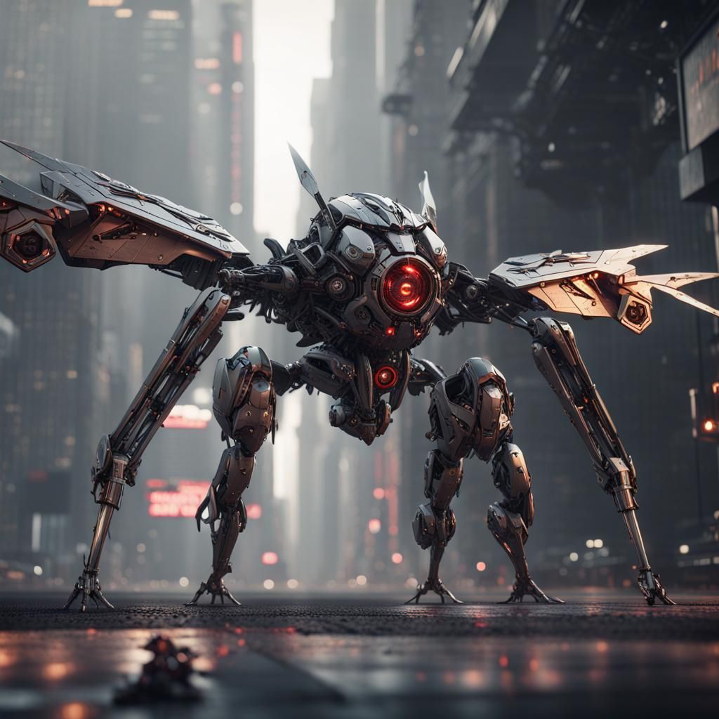 Futuristic Sci-Fi Mothman Mech in 8K