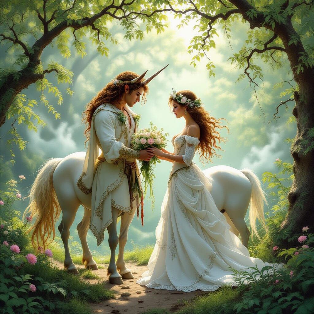 Centaurs Wedding in Ethereal Forest