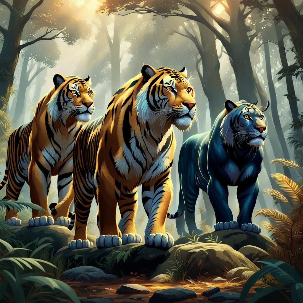 Big Cats in Jeans: Fantasy Forest Concept Art