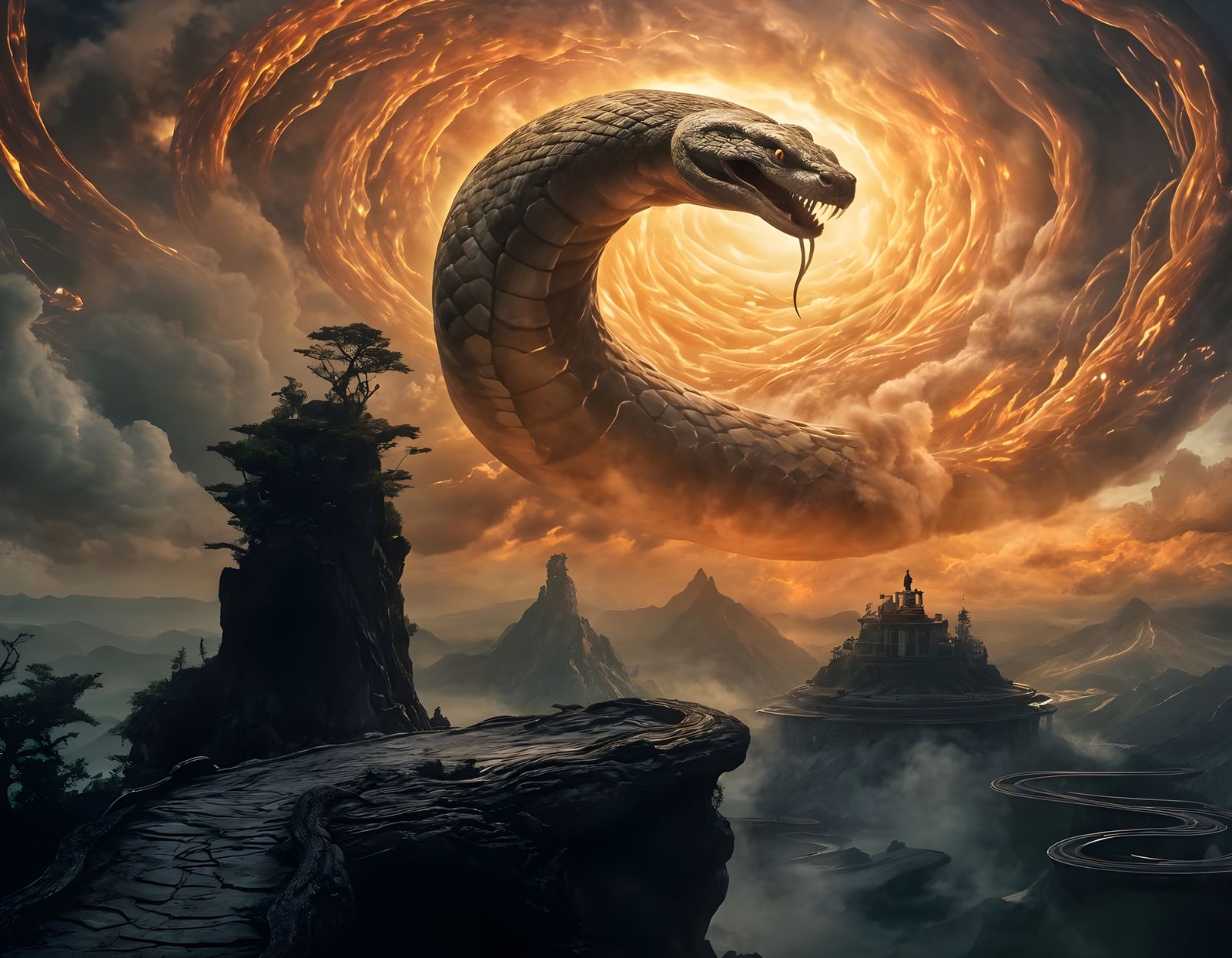 Epic Snake Spirit Sky Artwork