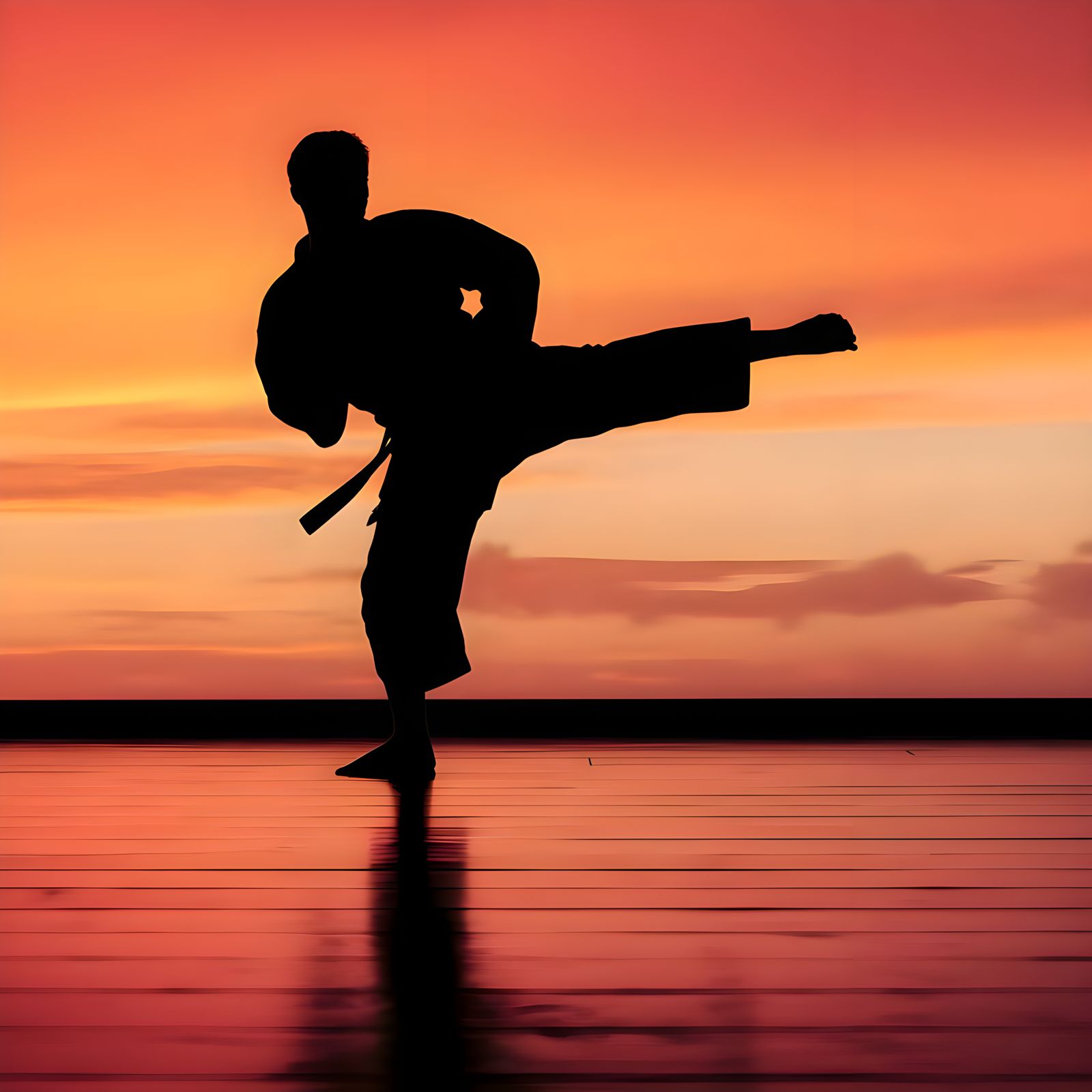 Silhouette in Mid-Kick