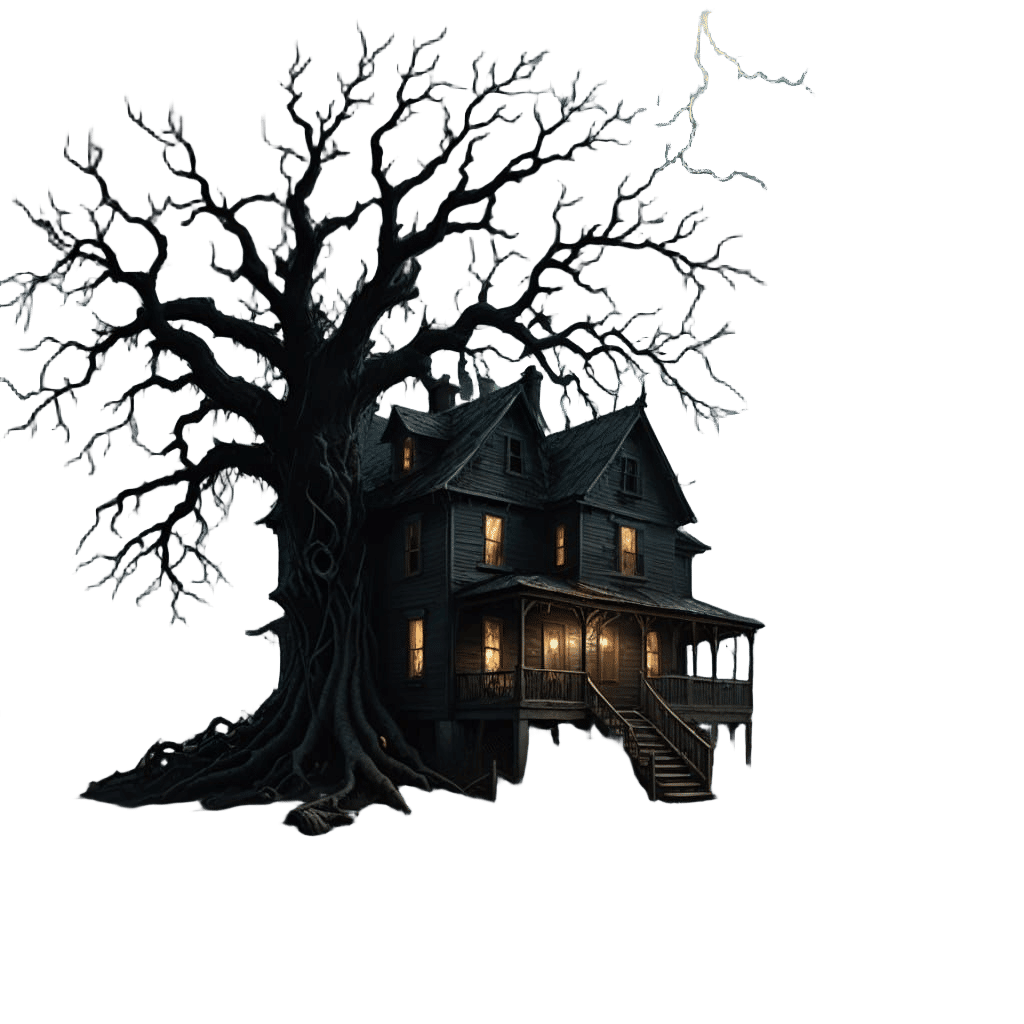 Stormy Haunted Farm in Dark Gothic Style