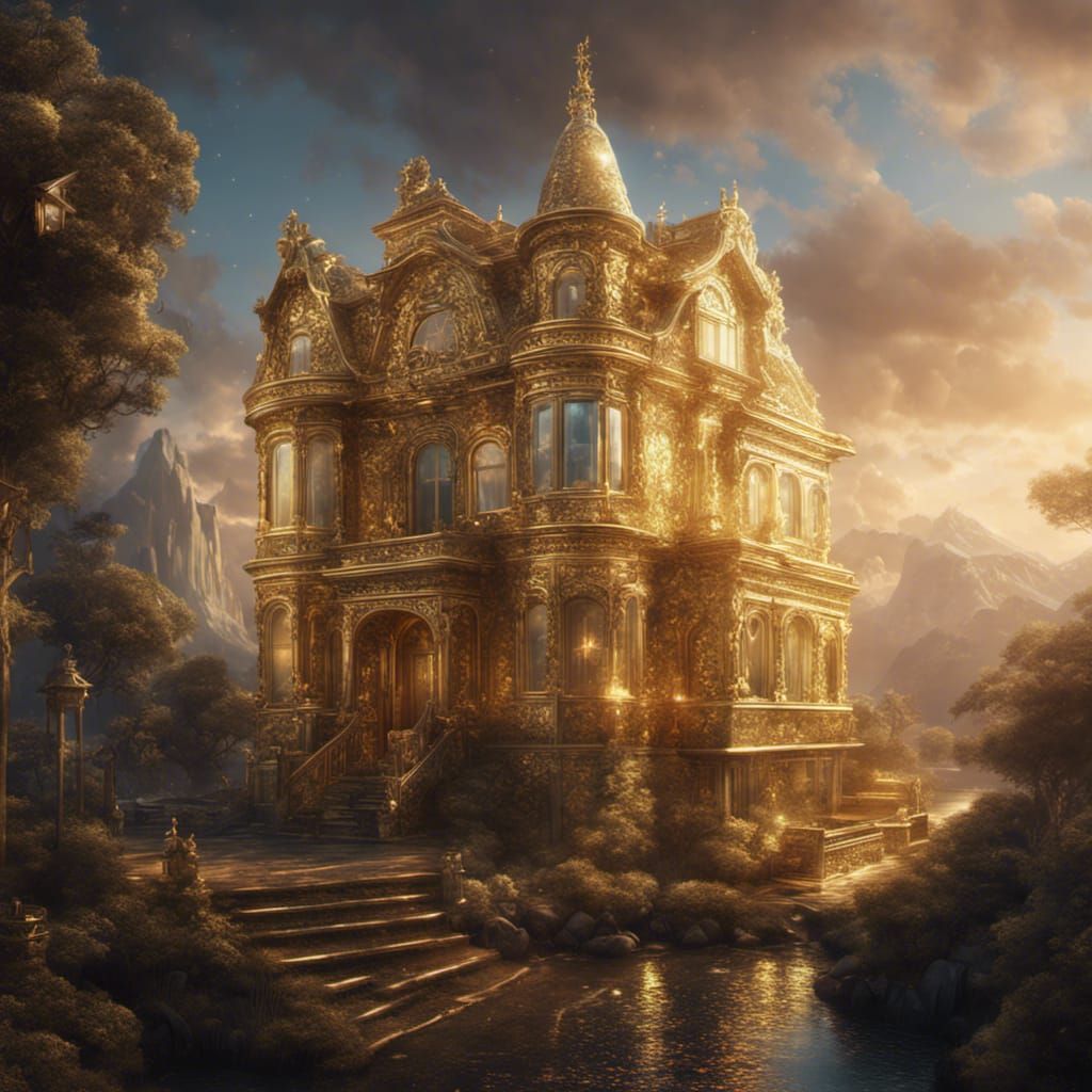 Liquid Gold and Diamond House: Digital Matte Painting