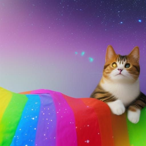 Rainbow Nyan Cat Soaring Through Space