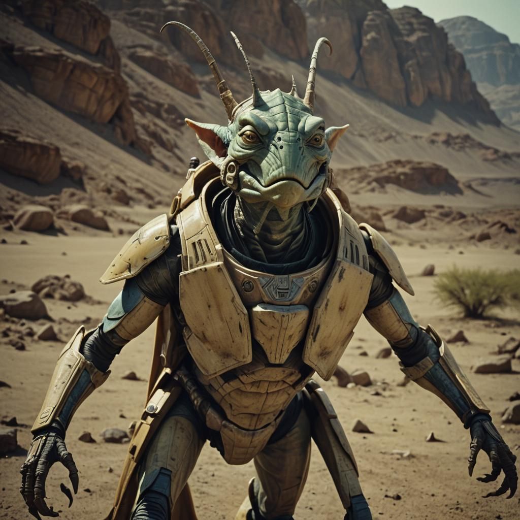 Gungan Grasshopper Hybrid in Cinematic Style