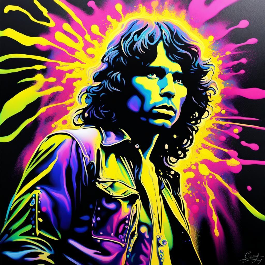 Black Light Art - Portrait of a Pychedelic Rock Star (Jim Morrison) #1